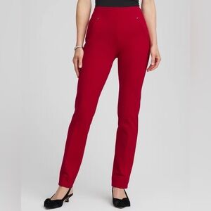 Chico’s Juliet Slim Trim Detail Ankle Pants - Carmine Red